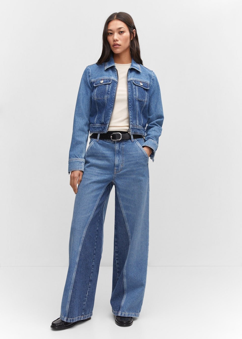 Contrast denim jacket - Laurel Morgan
