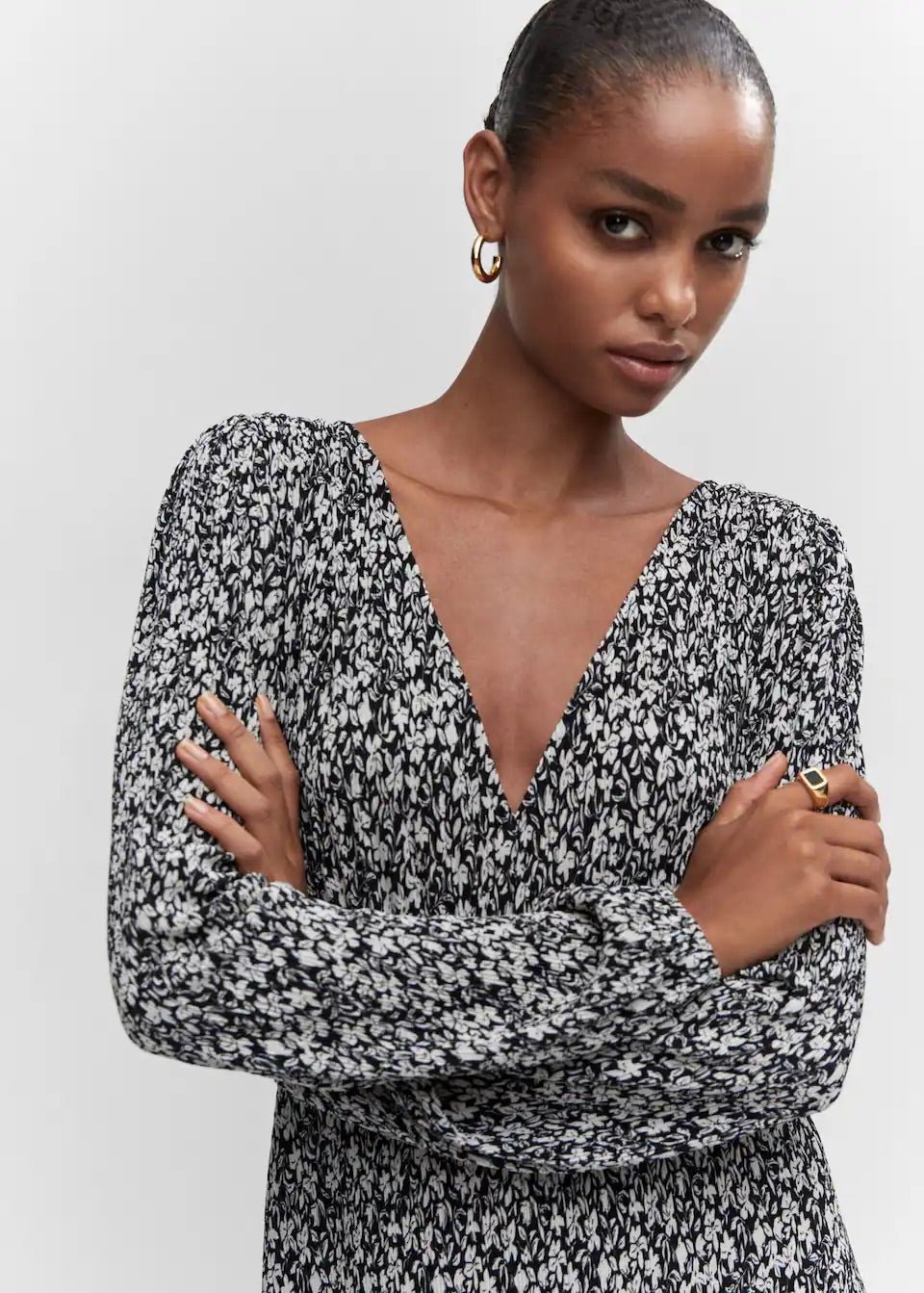 Printed textured dress - Laurel Morgan